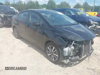 2021 Nissan Versa SV with VIN 3N1CN8EV9ML880919, listed as a IAAI auction lot 42437720 with 99,565 mi miles and . Bid and sale history available at DreamBid. Image 1.