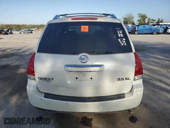 2007 Nissan Quest S with VIN 5N1BV28U47N122415, listed as a Copart auction lot 80193794 with 126,334 mi miles and Salvage Title. Bid and sale history available at carsss.com. Image 6.