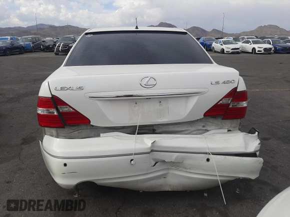 2004 Lexus LS 430 with VIN JTHBN36F240126646, listed as a Copart auction lot 53866695 with 126,363 mi miles and Salvage Title. Bid and sale history available at DreamBid. Image 6.