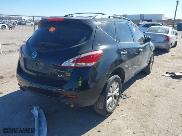 2014 Nissan Murano SL with VIN JN8AZ1MU8EW407005, listed as a IAAI auction lot 41390697 with 1 mi miles. Bid and sale history available at carsss.com. Image 4.