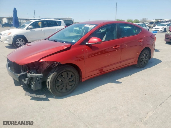2017 Hyundai Elantra SE with VIN KMHD74LF2HU329464, listed as a Copart auction lot 51160945 with 66,382 mi miles and Salvage Title. Bid and sale history available at carsss.com. Image 1.