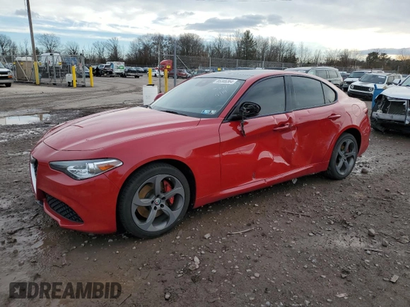 2018 Alfa Romeo Giulia with VIN ZARFAEDN3J7567151, listed as a Copart auction lot 85385364 with Not provided miles and Salvage title. Bid and sale history available at DreamBid. Image 1.