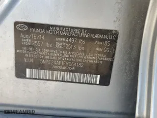 2015 Hyundai Sonata 2.4L SE with VIN 5NPE24AF1FH064182, listed as a Copart auction lot 52184035 with 105,906 mi miles and Salvage Title. Bid and sale history available at carsss.com. Image 12.