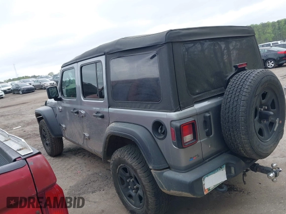 2021 Jeep Wrangler Unlimited Sport S with VIN 1C4HJXDN3MW717266, listed as a IAAI auction lot 41940869 with 113,386 mi miles. Bid and sale history available at carsss.com. Image 14.