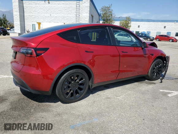 2024 Tesla Model Y Long Range with VIN 7SAYGAEE0RF016323, listed as a Copart auction lot 50253205 with 12,490 mi miles and Salvage title. Bid and sale history available at DreamBid. Image 3.