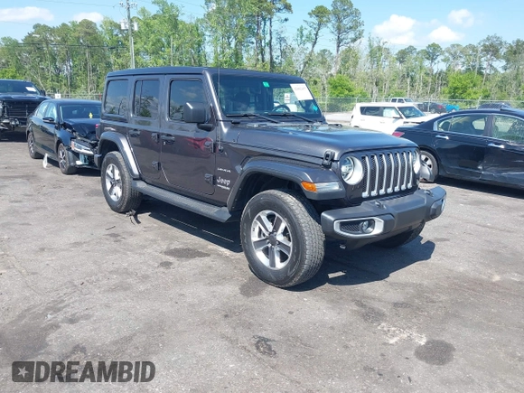 2022 Jeep Wrangler Unlimited Sahara with VIN 1C4HJXEN2NW194502, listed as a IAAI auction lot 42002455 with 34,861 mi miles and . Bid and sale history available at DreamBid. Image 1.