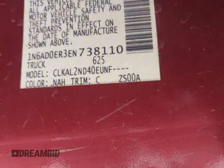 2014 Nissan Frontier SV with VIN 1N6AD0ER3EN738110, listed as a IAAI auction lot 41582449 with Not provided miles and . Bid and sale history available at DreamBid. Image 9.