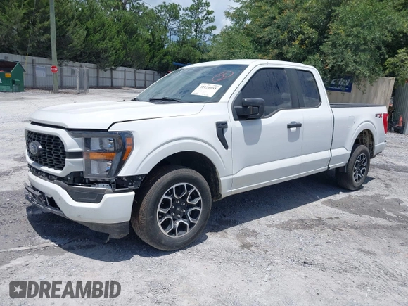 2023 Ford F-150 XL with VIN 1FTEX1CP9PKF91606, listed as a IAAI auction lot 42124058 with 23,535 mi miles and . Bid and sale history available at DreamBid. Image 2.