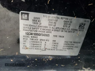 2016 Chevrolet Silverado 3500HD High Country with VIN 1GC4K1E85GF243925, listed as a Copart auction lot 80428434 with 0 mi miles and Salvage Title. Bid and sale history available at carsss.com. Image 12.