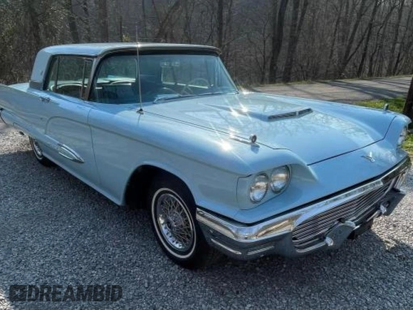 1959 Ford Thunderbird с VIN J9YH146358, выставлен на аукционе Copart как лот 65857145 с пробегом 12 500 миль миль и Чистый • Clean title. История ставок и продаж доступна на DreamBid. Изображение 1.