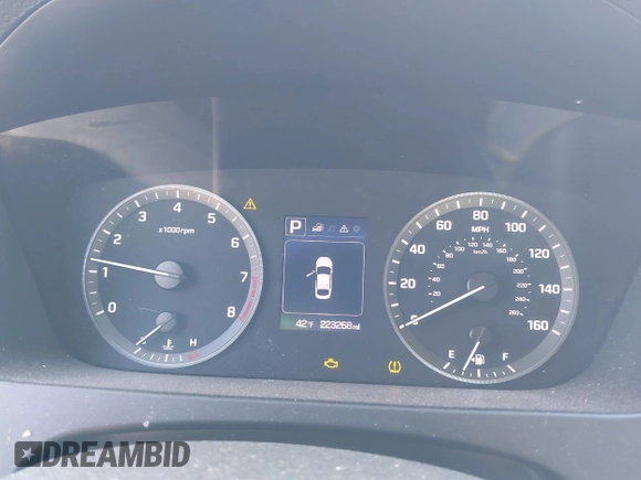 2015 Hyundai Sonata SE z VIN 5NPE24AF0FH161034, wystawiony jako IAAI lot #41640925 z przebiegiem 223 268 mil mil oraz . Historia ofert i sprzedaży dostępna na DreamBid. Obrazek 7.