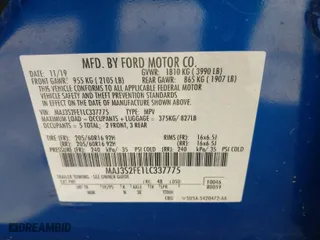 2020 Ford EcoSport S with VIN MAJ3S2FE1LC337775, listed as a IAAI auction lot 41434361 with 44,017 mi miles. Bid and sale history available at carsss.com. Image 9.