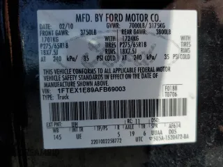 2010 Ford F-150 XL with VIN 1FTEX1E89AFB69003, listed as a Copart auction lot 50552935 with 132,374 mi miles and Clean Title. Bid and sale history available at carsss.com. Image 12.