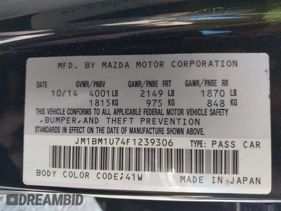 2015 Mazda 3 i Sport z VIN JM1BM1U74F1239306, wystawiony jako IAAI lot #42353133 z przebiegiem 150 051 mil mil oraz . Historia ofert i sprzedaży dostępna na DreamBid. Obrazek 9.