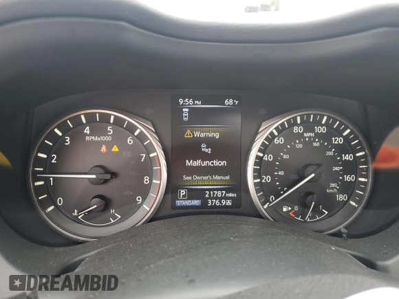 2020 Infiniti Q50 Luxe with VIN JN1EV7AP8LM208073, listed as a Copart auction lot 60069265 with 21,787 mi miles and Salvage title. Bid and sale history available at DreamBid. Image 9.