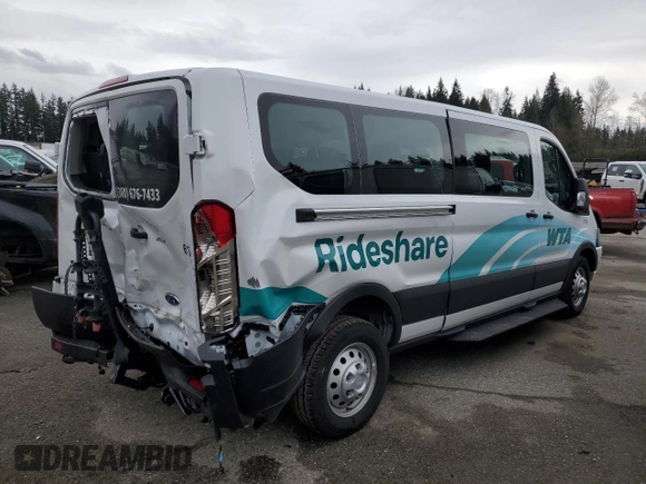 2024 Ford Transit Passenger XL with VIN 1FBAX9Y82RKB14246, listed as a Copart auction lot 49182855 with 2,167 mi miles and Salvage Title. Bid and sale history available at DreamBid. Image 3.