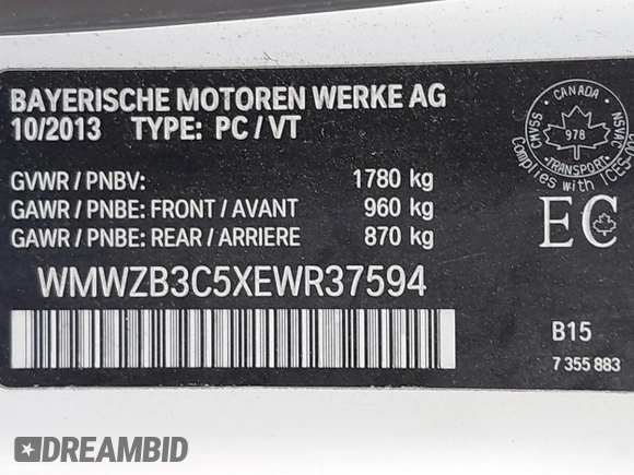 2014 MINI Countryman with VIN WMWZB3C5XEWR37594, listed as a IAAI auction lot 42500466 with 67,589 mi miles and . Bid and sale history available at DreamBid. Image 9.