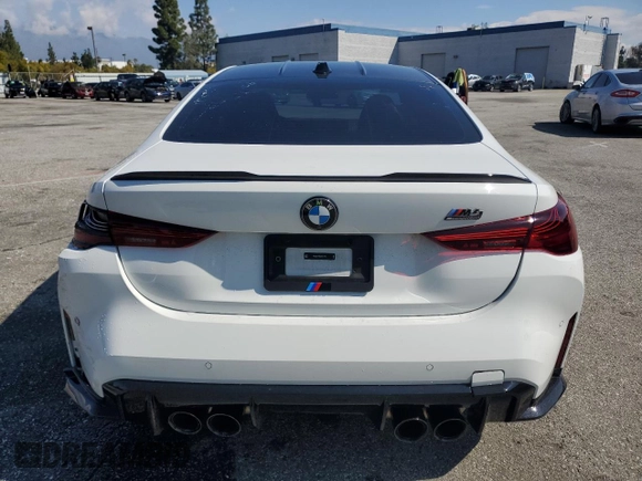 2025 BMW M4 Competition with VIN WBS23HK09SCS16550, listed as a Copart auction lot 48350975 with 6,914 mi miles and Salvage Title. Bid and sale history available at carsss.com. Image 6.