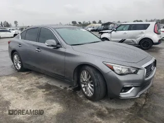 2021 Infiniti Q50 Luxe with VIN JN1EV7BP6MM701895, listed as a Copart auction lot 47854895 with 48,553 mi miles and Salvage title. Bid and sale history available at DreamBid. Image 4.