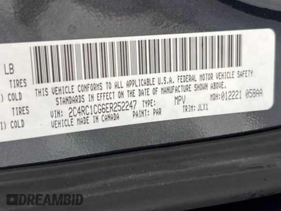 2014 Chrysler Town & Country Touring L z VIN 2C4RC1CG6ER252247, wystawiony jako Copart lot #56896245 z przebiegiem 109 485 mil mil oraz Czysty tytuł • Clean title. Historia ofert i sprzedaży dostępna na DreamBid. Obrazek 10.