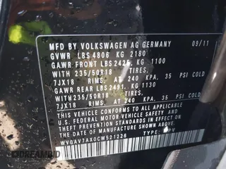 2012 Volkswagen Tiguan SEL with VIN WVGAV7AX0CW521226, listed as a IAAI auction lot 42053515 with 78,253 mi miles and . Bid and sale history available at DreamBid. Image 9.