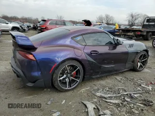 2022 Toyota GR Supra 3.0 with VIN WZ1DB0C01NW050113, listed as a Copart auction lot 43504875 with 48,177 mi miles and Salvage Title. Bid and sale history available at carsss.com. Image 3.