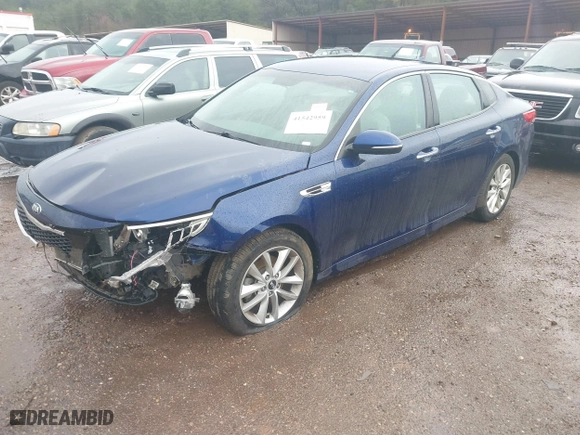 2017 Kia Optima LX with VIN 5XXGT4L37HG125705, listed as a IAAI auction lot 41542959 with 106,819 mi miles. Bid and sale history available at carsss.com. Image 2.