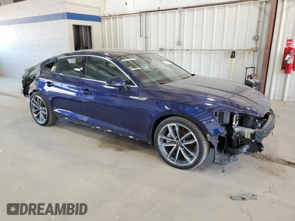 2023 Audi A5 Sportback S line Premium Plus with VIN WAUFACF58PA029856, listed as a Copart auction lot 54947985 with 4,921 mi miles and Salvage Title. Bid and sale history available at carsss.com. Image 4.
