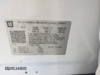 2018 Chevrolet Equinox LS with VIN 2GNAXHEV7J6293821, listed as a IAAI auction lot 41475150 with 80,785 mi miles and . Bid and sale history available at DreamBid. Image 9.