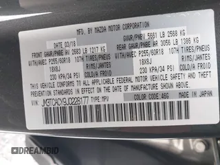 2018 Mazda CX-9 Touring with VIN JM3TCACY9J0228177, listed as a IAAI auction lot 41724618 with 110,733 mi miles. Bid and sale history available at carsss.com. Image 9.