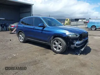 2021 BMW X3 sDrive30i with VIN 5UXTY3C08M9E91116, listed as a IAAI auction lot 41799060 with 25,049 mi miles. Bid and sale history available at carsss.com. Image 1.