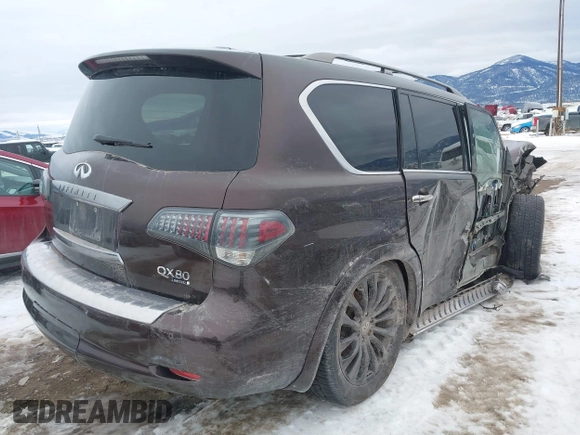 2015 Infiniti QX80 with VIN JN8AZ2NEXF9087473, listed as a IAAI auction lot 41282361 with Not provided miles and . Bid and sale history available at DreamBid. Image 4.
