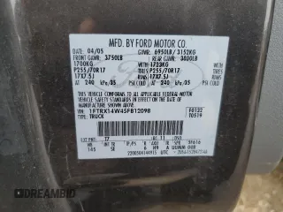 2005 Ford F-150 STX with VIN 1FTRX14W45FB12098, listed as a Copart auction lot 46316485 with 134,422 mi miles and Clean Title. Bid and sale history available at carsss.com. Image 12.