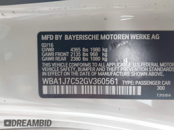 2016 BMW 2 Series M235i z VIN WBA1J7C52GV360561, wystawiony jako IAAI lot #42429129 z przebiegiem 90 218 mil mil oraz . Historia ofert i sprzedaży dostępna na DreamBid. Obrazek 9.