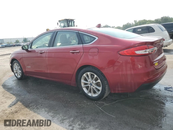 2019 Ford Fusion Hybrid SEL with VIN 3FA6P0MU9KR136851, listed as a Copart auction lot 51752575 with 104,637 mi miles and Salvage Title. Bid and sale history available at carsss.com. Image 2.