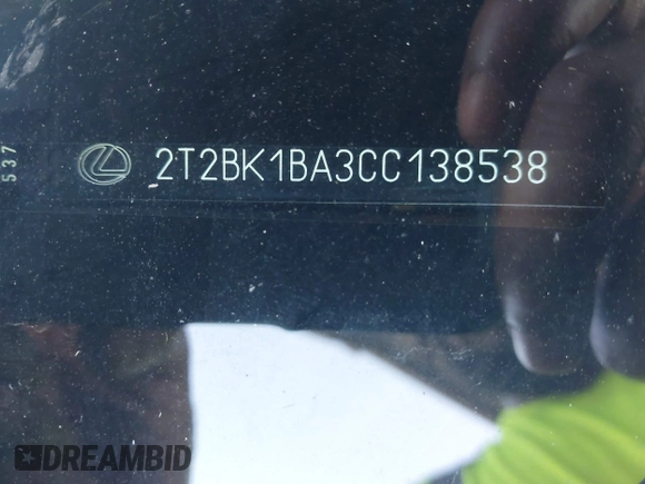 2012 Lexus RX 350 с VIN 2T2BK1BA3CC138538, выставлен на аукционе IAAI как лот 42606193 с пробегом 208 440 миль миль и . История ставок и продаж доступна на DreamBid. Изображение 9.