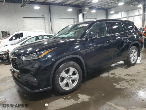 2021 Toyota Highlander L with VIN 5TDBZRBH3MS535784, listed as a Copart auction lot 44728705 with 37,741 mi miles and Non Repairable. Bid and sale history available at carsss.com. Image 1.
