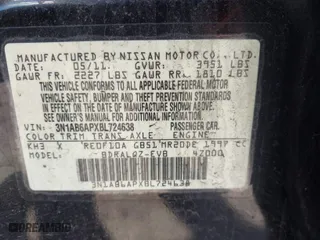 2011 Nissan Sentra 2.0 SR with VIN 3N1AB6APXBL724638, listed as a IAAI auction lot 41703294 with 173,475 mi miles. Bid and sale history available at carsss.com. Image 9.