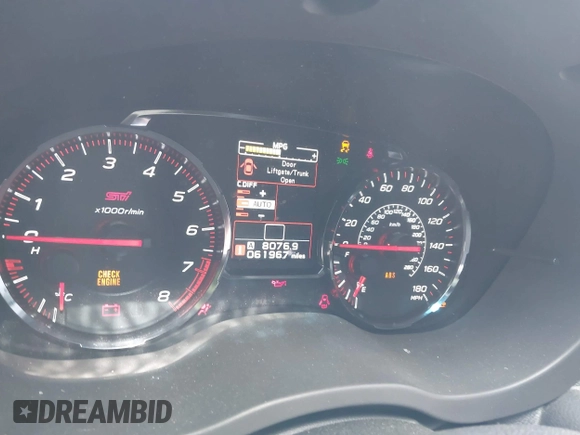 2020 Subaru WRX STI with VIN JF1VA2S66L9822758, listed as a IAAI auction lot 41963943 with 61,967 mi miles and . Bid and sale history available at DreamBid. Image 7.