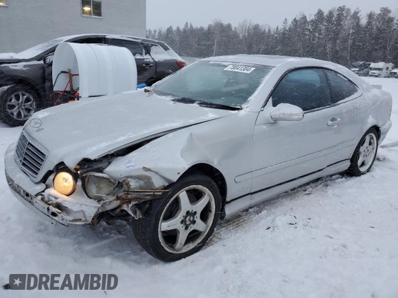 2002 Mercedes-Benz CLK 320/430 with VIN WDBLJ70G02T102690, listed as a Copart auction lot 78041304 with 235,235 mi miles and Salvage Title. Bid and sale history available at DreamBid. Image 1.