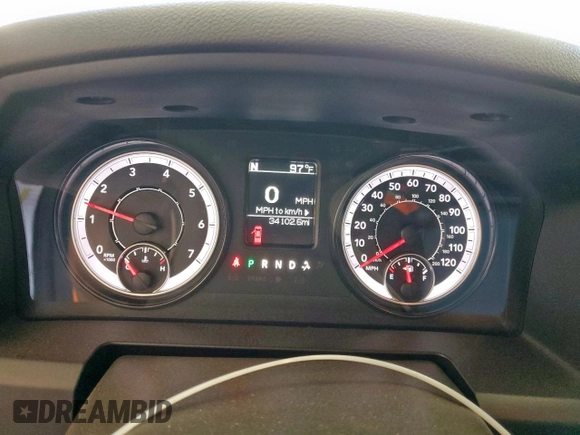 2022 Ram 1500 Tradesman with VIN 1C6RR6FG9NS161793, listed as a Copart auction lot 59512035 with 34,102 mi miles and Salvage title. Bid and sale history available at DreamBid. Image 9.