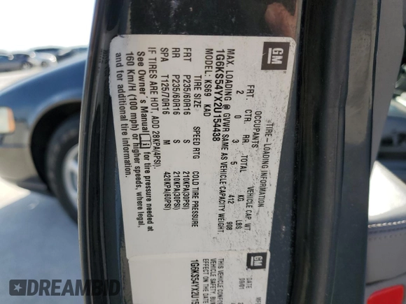 2002 Cadillac Seville Luxury SLS z VIN 1G6KS54YX2U154438, wystawiony jako Copart lot #67893314 z przebiegiem 115 313 mil mil oraz Szkody całkowita. Historia ofert i sprzedaży dostępna na DreamBid. Obrazek 12.
