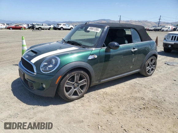 2013 MINI Convertible S с VIN WMWZP3C52DT705167, выставлен на аукционе Copart как лот 58661395 с пробегом 93 205 миль миль и Чистый • Clean title. История ставок и продаж доступна на DreamBid. Изображение 1.