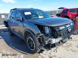 2024 Nissan Pathfinder SV with VIN 5N1DR3BD9RC231480, listed as a IAAI auction lot 41054199 with 7,380 mi miles. Bid and sale history available at carsss.com. Image 1.