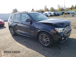 2015 BMW X3 xDrive28i with VIN 5UXWX9C5XF0D54698, listed as a Copart auction lot 51656385 with 83,399 mi miles and Salvage Title. Bid and sale history available at DreamBid. Image 4.