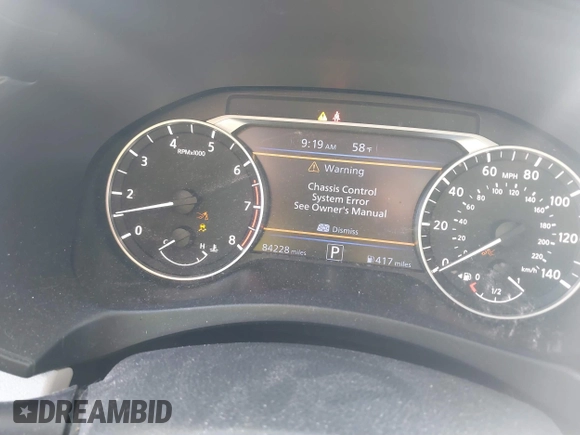 2019 Nissan Altima 2.5 SV with VIN 1N4BL4DV9KC117080, listed as a IAAI auction lot 41827686 with 84,228 mi miles. Bid and sale history available at carsss.com. Image 7.