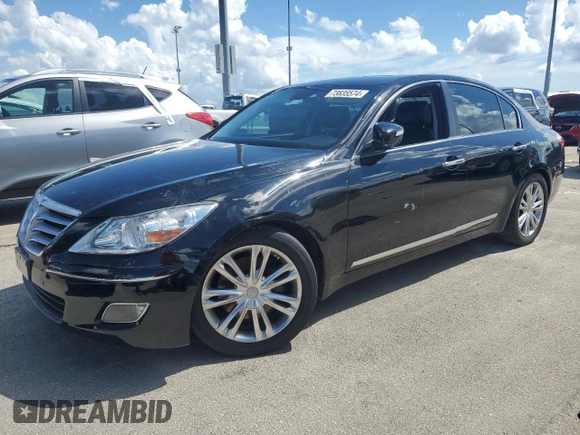2009 Hyundai Genesis with VIN KMHGC46F89U032611, listed as a Copart auction lot 73835574 with 0 mi miles and Salvage Title. Bid and sale history available at carsss.com. Image 1.