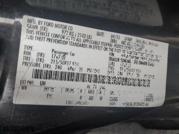 2015 Ford Focus SE with VIN 1FADP3K25FL283179, listed as a Copart auction lot 49588375 with 161,344 mi miles and Salvage Title. Bid and sale history available at carsss.com. Image 12.