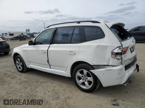 2007 BMW X3 3.0si with VIN WBXPC93467WF26770, listed as a Copart auction lot 54630845 with 159,760 mi miles and Salvage Title. Bid and sale history available at DreamBid. Image 2.