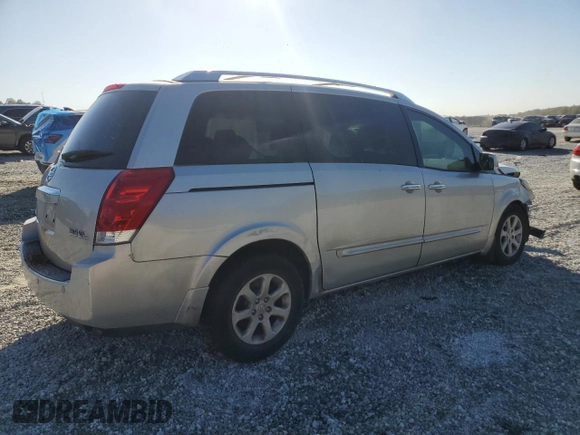 2007 Nissan Quest SL with VIN 5N1BV28U67N129530, listed as a Copart auction lot 77336154 with 0 mi miles and Salvage Title. Bid and sale history available at carsss.com. Image 3.